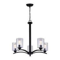 ICH370A05BK-CL-Canarm Inc-Hampton - 5 Light Chandelier-24 Inches Tall and 24 Inches Wide