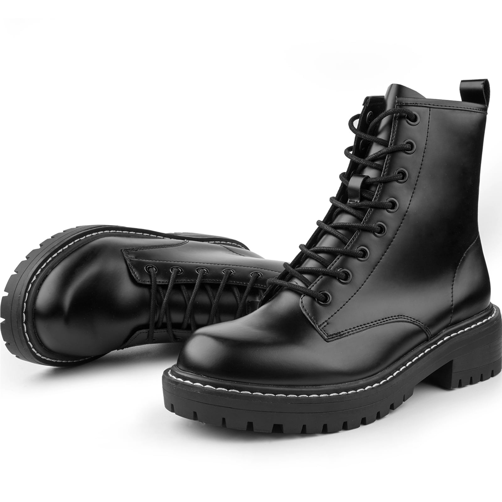 ICHIGO Women's Combat Boots Lace-up Girls Ankle Booties