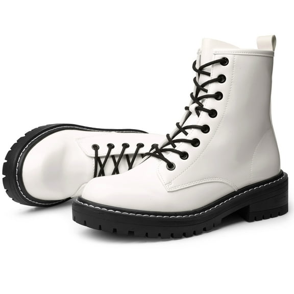 ICHIGO Women's Combat Boots Lace-up Girls Ankle Booties