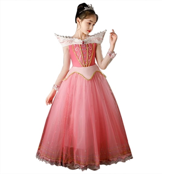 ICHTHYOSAUR Girls Sleeping Princess Dress Pink Costume for Halloween Christmas Fancy Birthday Party