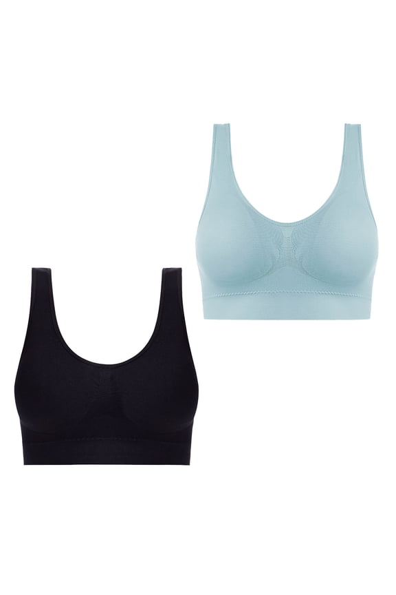 ICHUANYI 2 PC Ladies Traceless Comfortable No Steel Ring Breathable Gathering Bra Womens Underwear