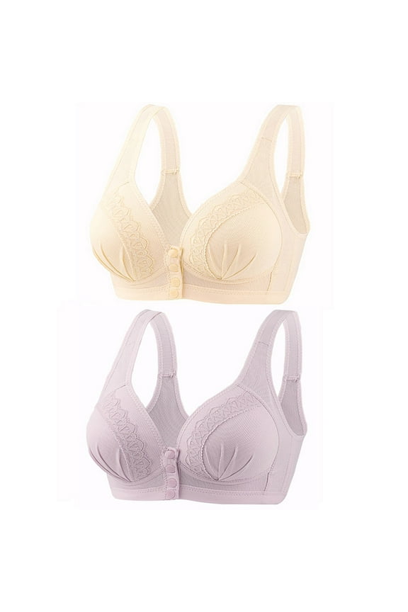 ICHUANYI 2 PCS Women's Bras No Steel Ring Lactation Vest Brass Back Adjustment Yoga Running Underwear