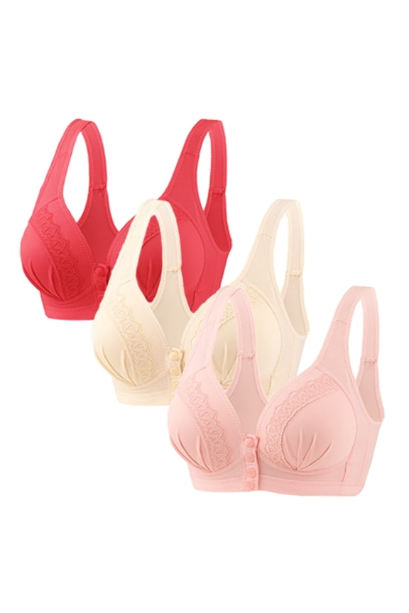 ICHUANYI 3 PCS Women's No Steel Ring Lactation Brass Back Adjustment Yoga Running Bras New Trending 2024