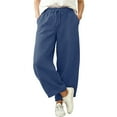 thumbnail image 1 of ICHUANYI Baggy Pants for Women Oversized Wide Leg Barrel Pants with Pockets Casual Drawstring High Waisted Harem Pant, 1 of 6