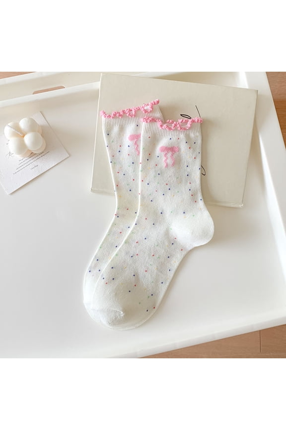 ICHUANYI Bow Socks Women Socks Middle Tube Socks Bow for Ladies Bridesmaid Christmas Birthday Party Gifts