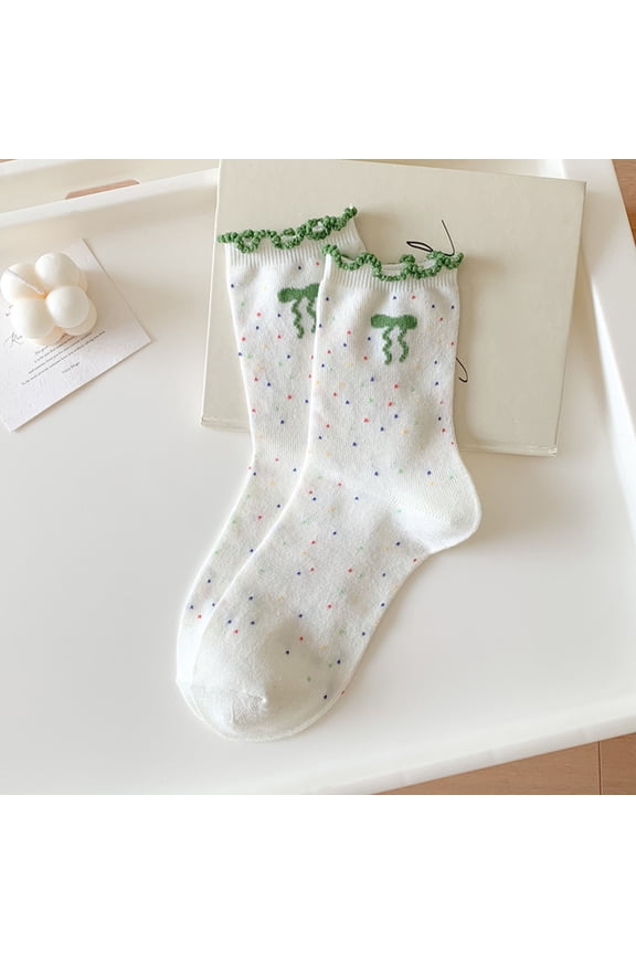 ICHUANYI Bow Socks Women Socks Middle Tube Socks Bow for Ladies Bridesmaid Christmas Birthday Party Gifts