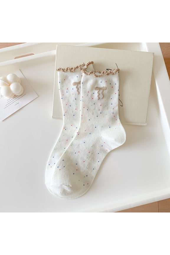 ICHUANYI Bow Socks Women Socks Middle Tube Socks Bow for Ladies Bridesmaid Christmas Birthday Party Gifts