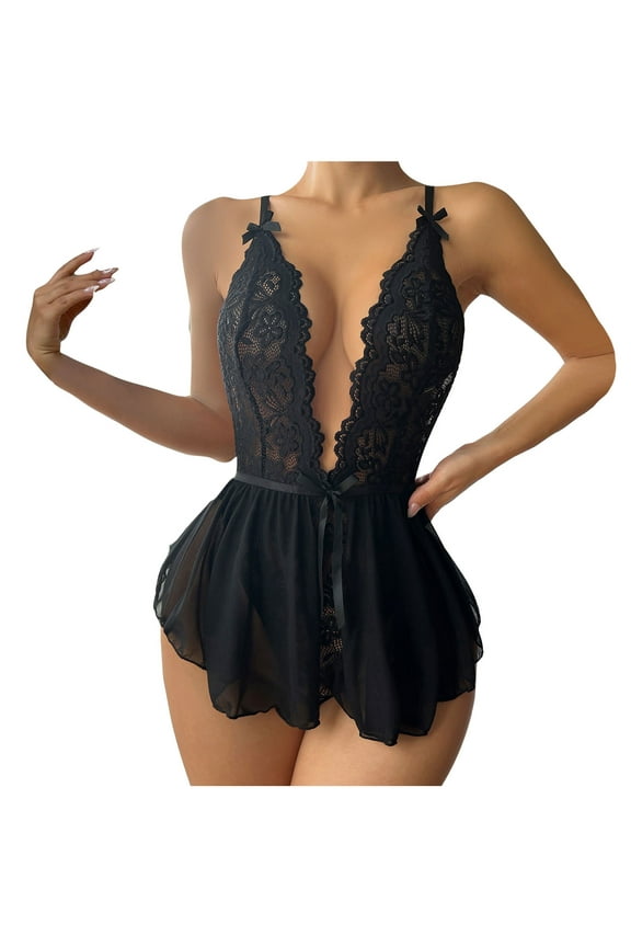 ICHUANYI Fashion Women's Lacquer Leather Neck Hanging Piece Open Back Game Wear Underwear