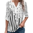thumbnail image 1 of ICHUANYI Ladies Casual Summer New Dual-patch Collision Color Five-minute Sleeve Shirt Womens Tops Short Sleeve V Neck Tops Shirts, 1 of 6