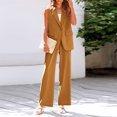 thumbnail image 1 of ICHUANYI Ladies Fashion Casual Slim Solid Color Suit Suit Office Two-piece Suit, 1 of 9