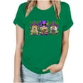 thumbnail image 1 of ICHUANYI Mardi Gras Women's Stylish Crewneck Print Short Sleeve T-shirt Casual Loose Shirt Tops Cloth New Trending, 1 of 4