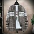 thumbnail image 1 of ICHUANYI Men's Fashion Sweater Coats Faux Velvet Loose Knit Printed Cardigan Fall Winter Casual Jackets, 1 of 1