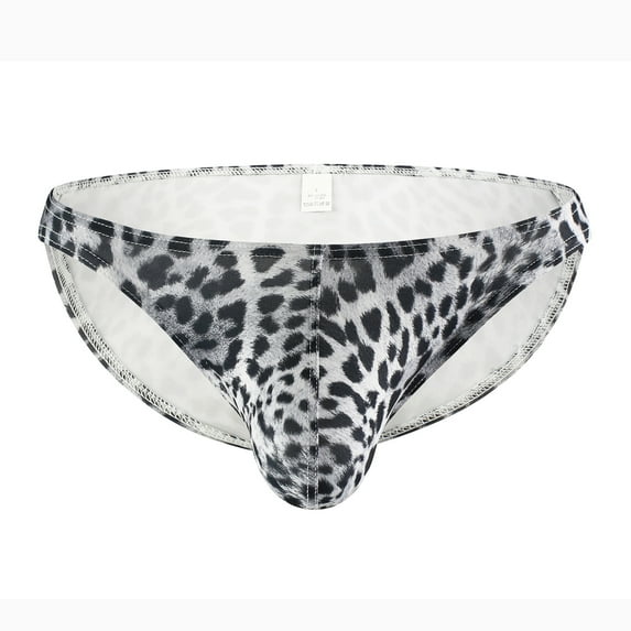 ICHUANYI Men's Underwear Low Waist Leopard Print Briefs