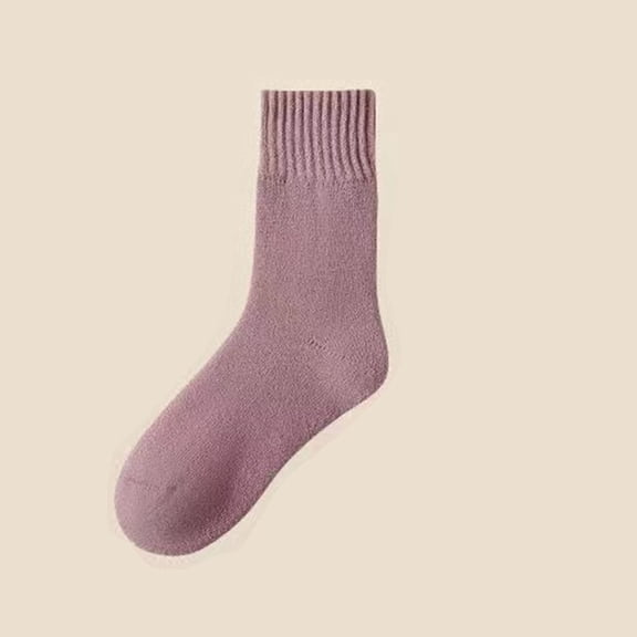 ICHUANYI Mid-Calf Cozy Fuzzy Socks for Maternity Women Soft Warm Mid-Calf Plush Winter Long Socks for Christmas Winter Gifts