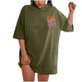 thumbnail image 1 of ICHUANYI Oversized T Shirts For Womens Plus Size Slogan Graphic Drop Shoulder Short Sleeve Tops Summer Loose Pullover Tees Cloth New Trending, 1 of 8