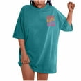 thumbnail image 1 of ICHUANYI Oversized T Shirts For Womens Plus Size Slogan Graphic Drop Shoulder Short Sleeve Tops Summer Loose Pullover Tees Cloth New Trending, 1 of 8