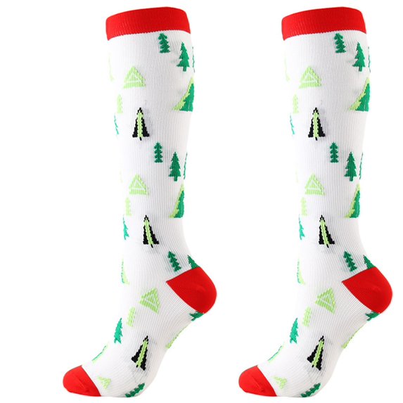 ICHUANYI Trendy Knee High Christmas Socks for Women Funny Novelty Holiday Long Socks for Ladies