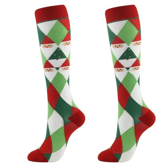 ICHUANYI Trendy Knee High Christmas Socks for Women Funny Novelty Holiday Long Socks for Ladies