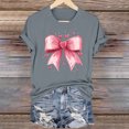 thumbnail image 1 of ICHUANYI Valentine's Prints Bow Shirt for Women Graphic Tees Short Sleeve Tee Top Round Neck Short Sleeved T-shirt Top, 1 of 6