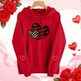 thumbnail image 1 of ICHUANYI Valentines Day Love Heart Printed Hoodies for Women Long Sleeve Shirts Crewneck Sweatshirts Spring Fashion Clothing Top, 1 of 9