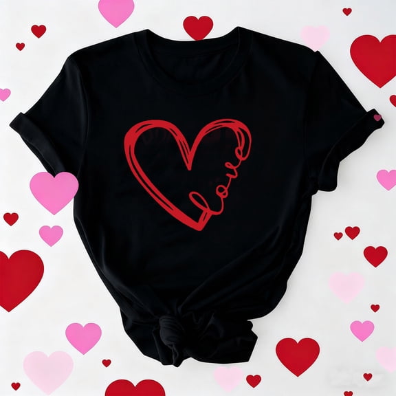 ICHUANYI Valentines Shirts for Women Cute Candy Heart Tshirt Graphic Valentine Gift Tee Casual Hearts Tops