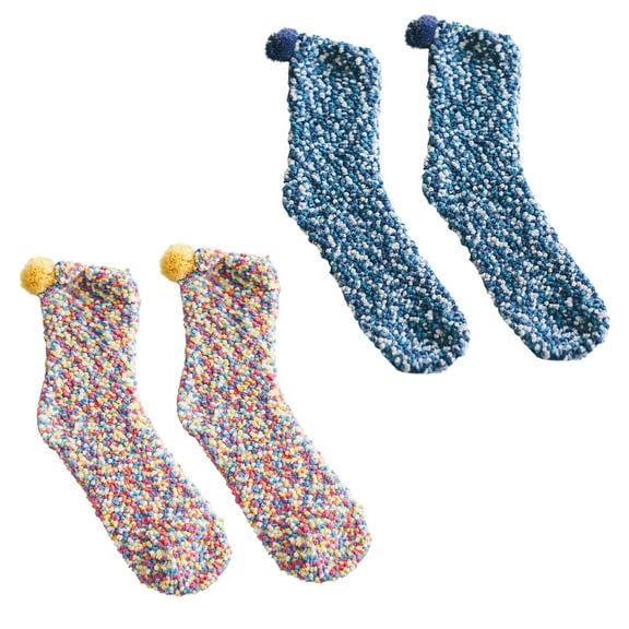 ICHUANYI Winter Womens Warm Fuzzy Sock Cozy Solid Fluffy Sock Fashion Christmas Gifts Socks for Family