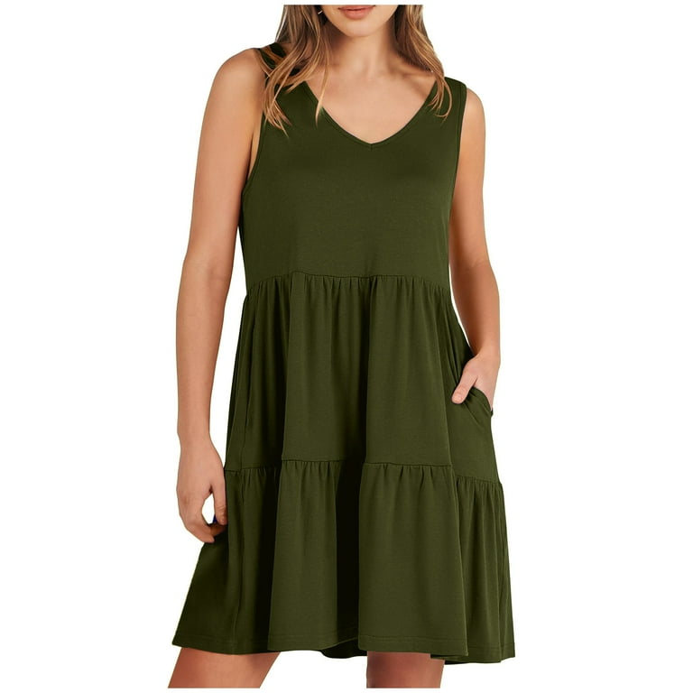 high neck drop waist mini dress Bright Green Color Block Detail Split Neck Short Puff Sleeve Ruffle He –  Blue Zone Planet main image 1