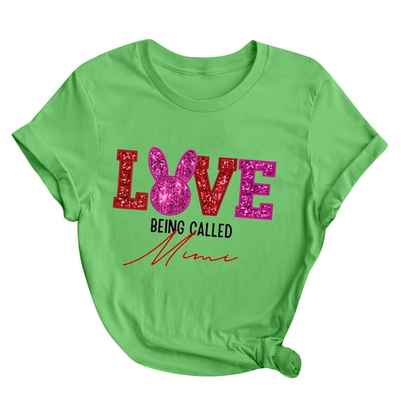 ICHUANYI Women Easter's Day Print T-shirt Trendy Comfortable Female Blouses Tops