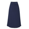 thumbnail image 1 of ICHUANYI Women High Waist Pleated Skirt Solid Skirt Trendy Vintage Skirts, 1 of 3