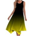 thumbnail image 1 of ICHUANYI Women Summer Dresses 2024 Gradient Color Casual Soft Pleated Sleeveless Crewneck Tank Sundress Beach Dress, 1 of 6