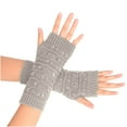 thumbnail image 1 of ICHUANYI Women Winter Warm Knit Fingerless Gloves Trendy Arm Warmers Hand Crochet Thumbhole Mittens, 1 of 3