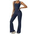 thumbnail image 1 of ICHUANYI Women's Backless Trendy Tight Casual Hollow Fitness Yoga Jumpsuit, 1 of 9