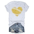 thumbnail image 1 of ICHUANYI Women's Baseball Sport Print T-shirt With Crew Neck And Short Sleeve Top, 1 of 4