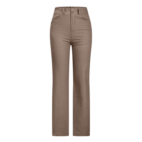ICHUANYI Women's Bootcut Dress Pants Stretchy High-waisted Slim Slacks Long Regular for Office Work Business Casual with Pockets