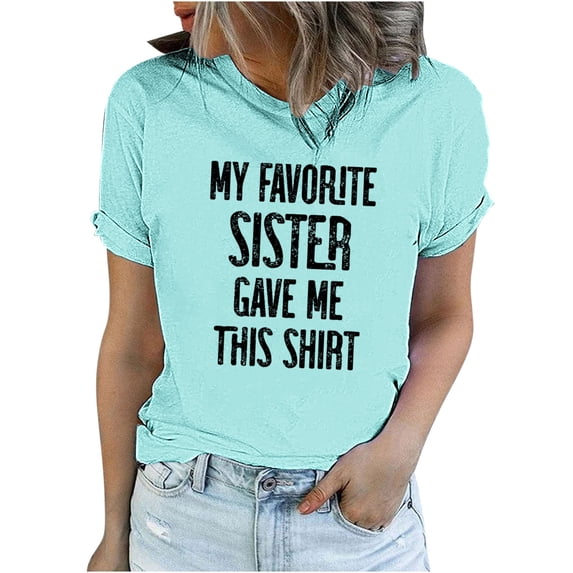 ICHUANYI Women's Casual Stylish Soild Color Short Sleeve Tops Letter Print T-shirt Blouse Cloth New Trending