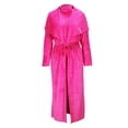 thumbnail image 1 of ICHUANYI Women's Coat Two Wear Slim Reversible Velvet Dress Cardigan Loose Long Coat Two Piece Suit+belt Spring Summer Fashion 2024, 1 of 9