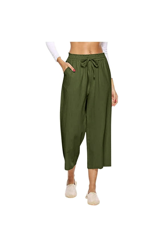 ICHUANYI Women's Comfortable Cropped Leisure Time Pants Color Sweatpants Yoga Pants