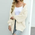 thumbnail image 1 of ICHUANYI Women's Fall Winter Trendy Casual Open Front Cardigan Sweaters Oversized Solid Lantern Long Sleeve Knit Chunky Outwear Coats, 1 of 8