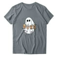 thumbnail image 1 of ICHUANYI Women's Fashion Casual Halloween Print Pullover Short Sleeve T Shirt Shirt Fall Winter Outwear, 1 of 5