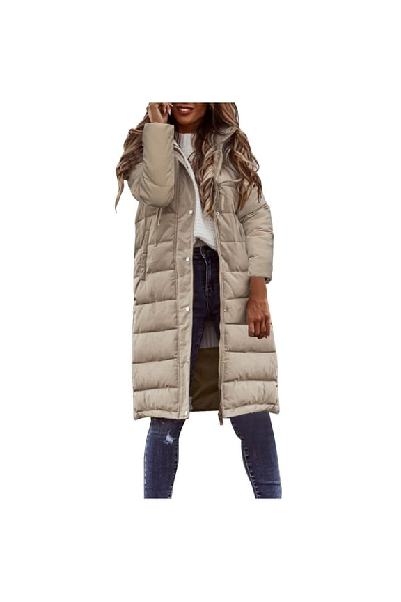 ICHUANYI Women's Fashion Lightweight Solid Long Sleeve Zip Up Water-Resistant Packable Hooded Fall Winter Puffer Jacket