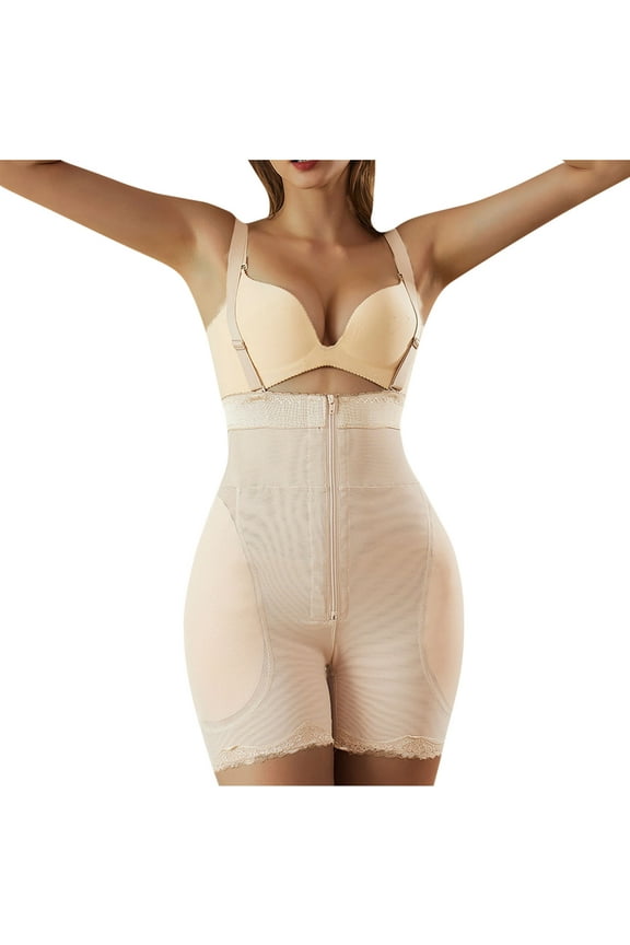 ICHUANYI Women's High Waisted Oversized Buttocks And Crotch Pants With Zippered Buttons Waist Shaping Buttocks Lifting And Belly Tightening Pants2024