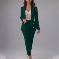 thumbnail image 1 of ICHUANYI Women's Long Sleeve Solid Color 2 Pieces Blazers Set Casual Elegant Business Suit Sets for Work, 1 of 6