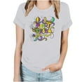 thumbnail image 1 of ICHUANYI Women's Mardi Gras Fashion Short Sleeve Crewneck Print T-shirt Casual Loose Shirt Tops Cloth New Trending, 1 of 4
