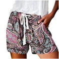 thumbnail image 1 of ICHUANYI Women's New High Waist Shorts Lace Up Loose Digital Print Casual Shorts Hot Pants Summer Fashion 2024, 1 of 4