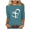 thumbnail image 1 of ICHUANYI Women's New Trending Funny PrintLoose T-shirt 3/4 Sleeves Blouse Crew Neck Casual Tops Summer 2024, 1 of 4