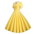 thumbnail image 1 of ICHUANYI Women's Plus 1950s Retro Dress Short Sleeve Vintage Dress Spring Summer New Trending 2024, 1 of 9