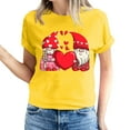 thumbnail image 1 of ICHUANYI Women's Shirts Valentine's Day Love Print T-shirt Short Sleeve Crew Neck Tops Cloth New Trending, 1 of 5