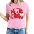 thumbnail image 1 of ICHUANYI Women's Shirts Valentine's Day Love Print T-shirt Short Sleeve Crew Neck Tops Cloth New Trending, 1 of 5