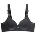 thumbnail image 1 of ICHUANYI Women's Solid Color Thickened Middle Decoration Bra Daily Bra Trendy 2024, 1 of 5
