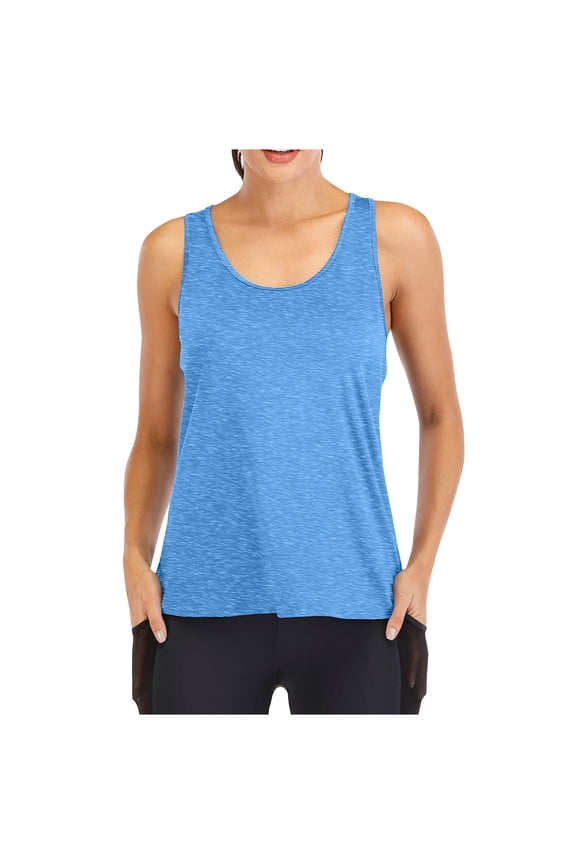 ICHUANYI Women's Sports Yoga Tees Wide Back Muscle Racerback Tank Fitness Tops Cloth New Trending